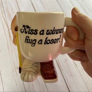 Vintage Kiss a Winner Hug a Loser Vintage Figure Coffee Mug 1978